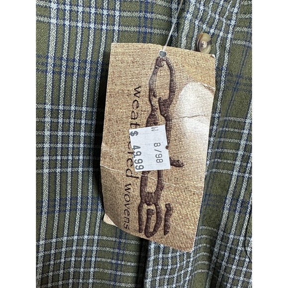 OOBE Men's green‎ Plaid Long Sleeve cotton button down shirt, sz M, NWT - Picture 4 of 6